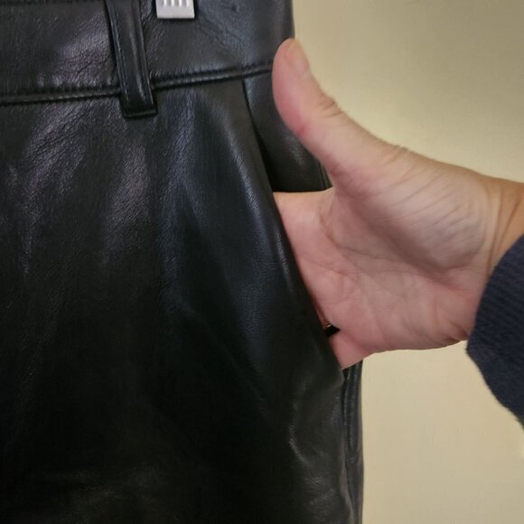 Aritzia Babaton Command Crop Pants Black Vegan Leather Size 4 - Picture 5 of 7